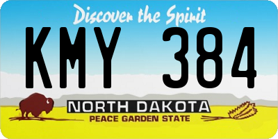 ND license plate KMY384