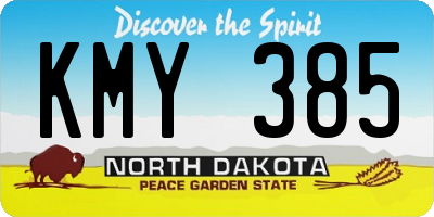 ND license plate KMY385