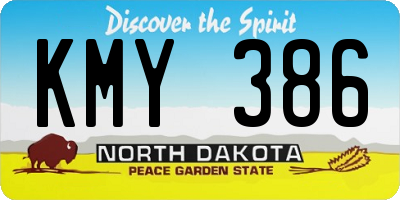 ND license plate KMY386