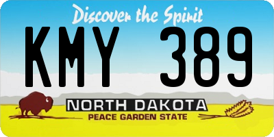 ND license plate KMY389