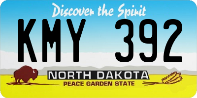 ND license plate KMY392