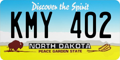 ND license plate KMY402