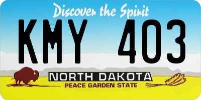 ND license plate KMY403