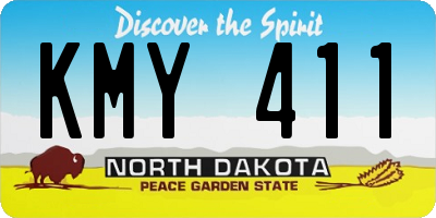 ND license plate KMY411