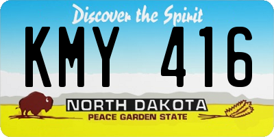 ND license plate KMY416
