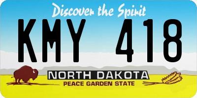ND license plate KMY418