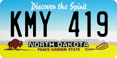ND license plate KMY419