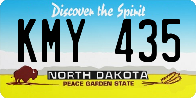 ND license plate KMY435