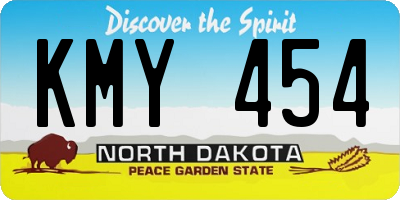 ND license plate KMY454