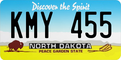 ND license plate KMY455