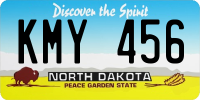 ND license plate KMY456