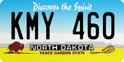 ND license plate KMY460