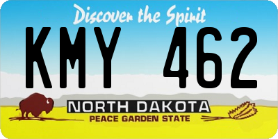 ND license plate KMY462