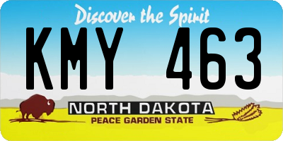 ND license plate KMY463