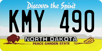 ND license plate KMY490