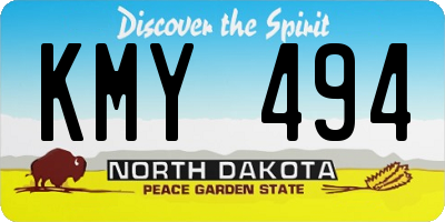 ND license plate KMY494