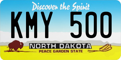 ND license plate KMY500