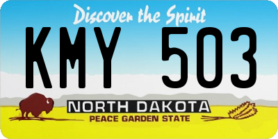 ND license plate KMY503