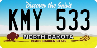 ND license plate KMY533