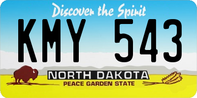 ND license plate KMY543