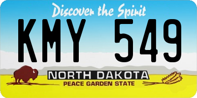 ND license plate KMY549