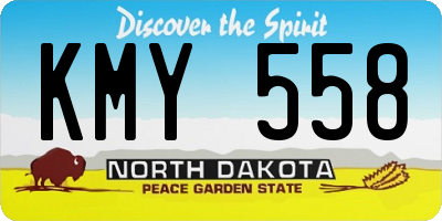 ND license plate KMY558