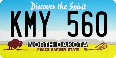 ND license plate KMY560