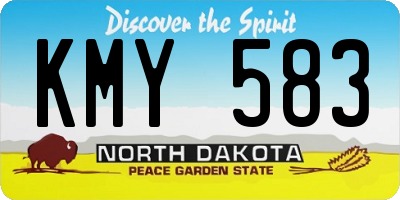 ND license plate KMY583