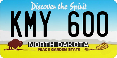 ND license plate KMY600