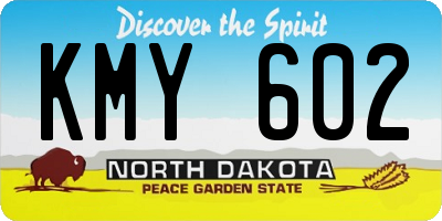 ND license plate KMY602