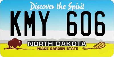 ND license plate KMY606