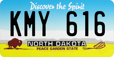 ND license plate KMY616