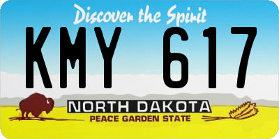 ND license plate KMY617