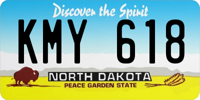 ND license plate KMY618