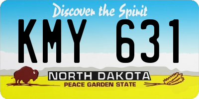 ND license plate KMY631