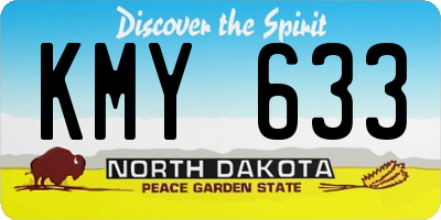 ND license plate KMY633