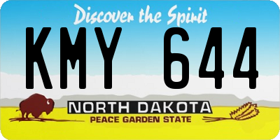 ND license plate KMY644
