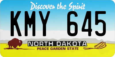 ND license plate KMY645