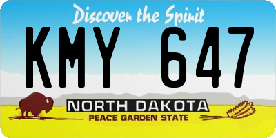 ND license plate KMY647