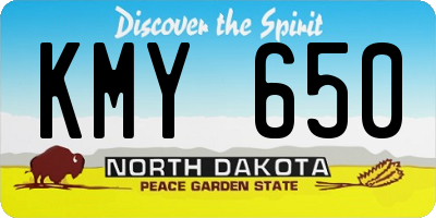 ND license plate KMY650