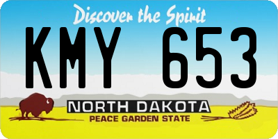 ND license plate KMY653