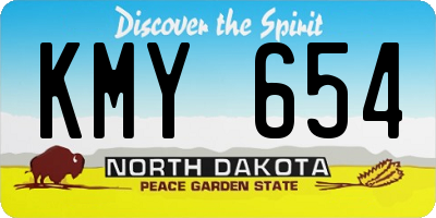 ND license plate KMY654