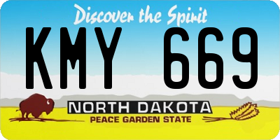 ND license plate KMY669