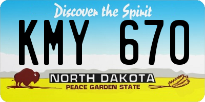 ND license plate KMY670