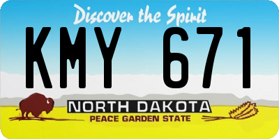 ND license plate KMY671