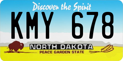 ND license plate KMY678