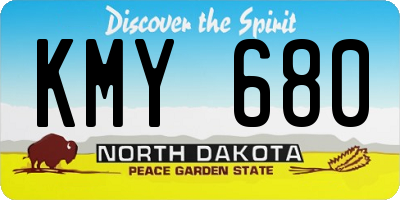 ND license plate KMY680