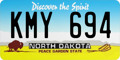 ND license plate KMY694