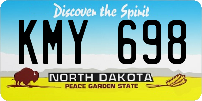 ND license plate KMY698
