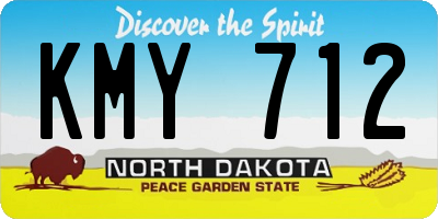 ND license plate KMY712